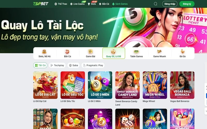 Sảnh game quay số, lô đề TOPBET– Điểm hẹn giải trí đỉnh cao cho người yêu số học 2 Các trò chơi nổi bật trong sảnh quay số, lô đề TOPBET