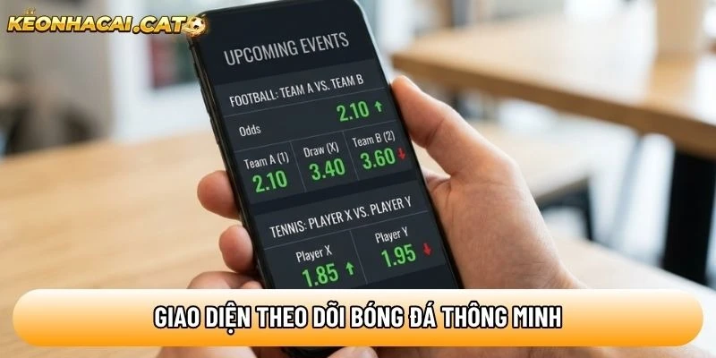 Giao diện theo dõi bóng đá thông minh