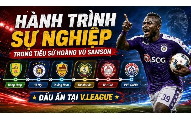 Sự nghiệp của Samson gắn liền với nhiều đội bóng và rất nhiều bàn thắng