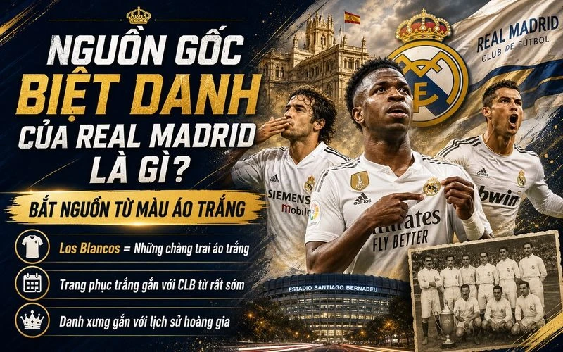 Biệt Danh Của Real Madrid Là Gì? Những Tên Gọi Làm Nên Biểu Tượng Hoàng Gia 3 Tên gọi được tạo nên từ màu áo, lịch sử và vị thế câu lạc bộ
